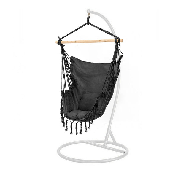 Leziter Scaun suspendat Puerto cu suport alb-negru