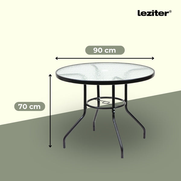 Leziter Set mobilier de grădină Tanger 4+1 negru