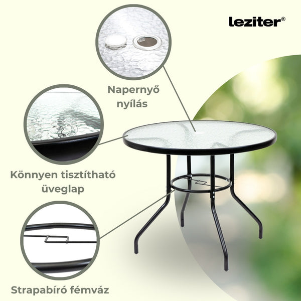 Leziter Set mobilier de grădină Tanger 4+1 negru
