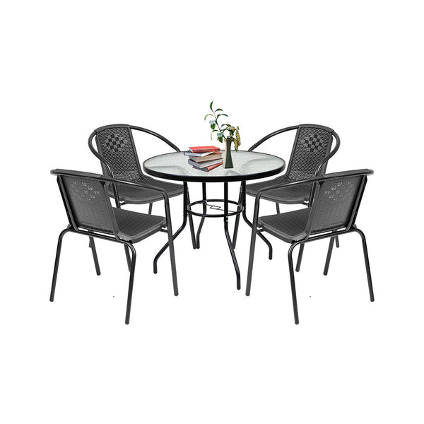 Leziter Set mobilier de grădină Lund 4+1 negru