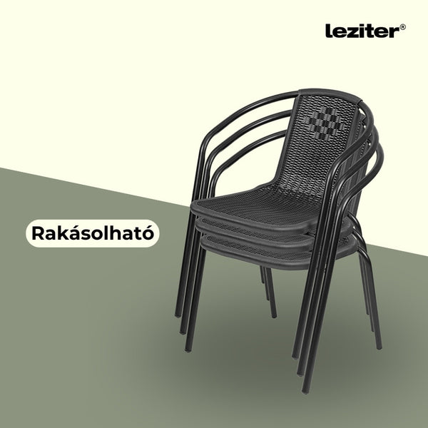 Leziter Set mobilier de grădină Lund 4+1 negru