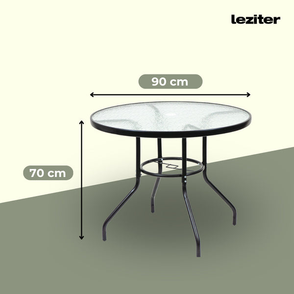 Leziter Set mobilier de grădină Tessa 4+1 negru
