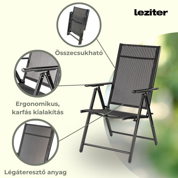Leziter Set mobilier de grădină Tessa 4+1 negru