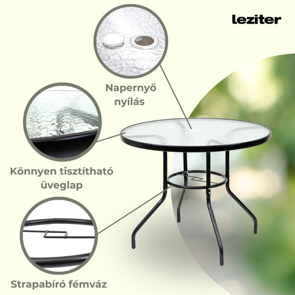 Leziter Set mobilier de grădină Tessa 4+1 negru
