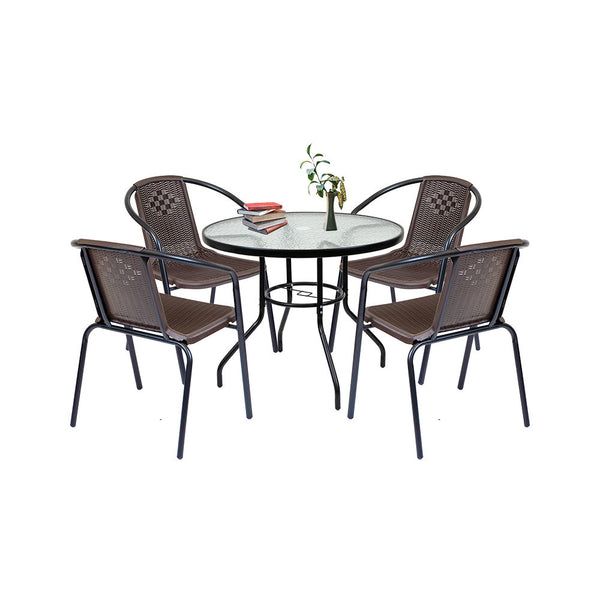 Leziter Set mobilier de grădină Lund 4+1 maro