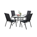 Leziter Set mobilier de grădină Juba 4+1 negru