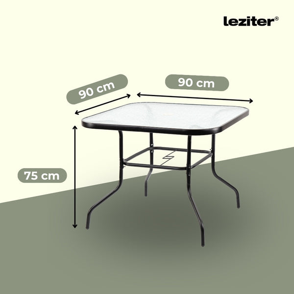 Leziter Set mobilier de grădină Rozetta 4+1 negru