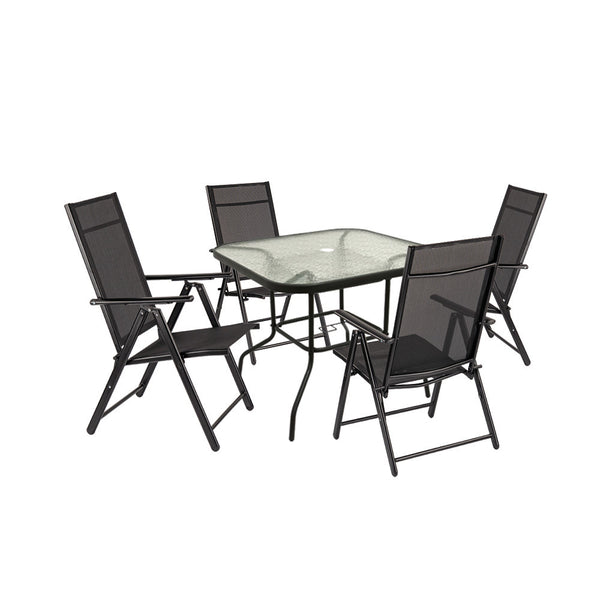 Leziter Set mobilier de grădină Amira 4+1 negru