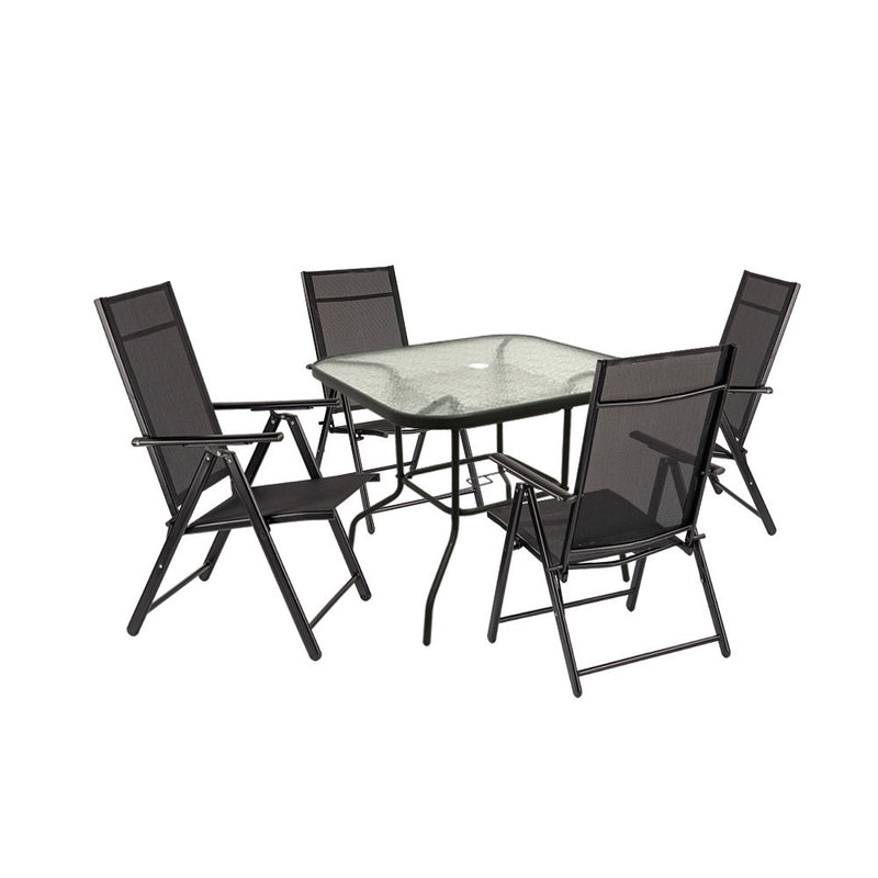 Leziter Set mobilier de grădină Amira 4+1 negru