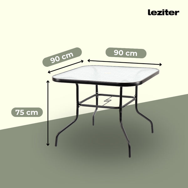 Leziter Set mobilier de grădină Amira 4+1 negru