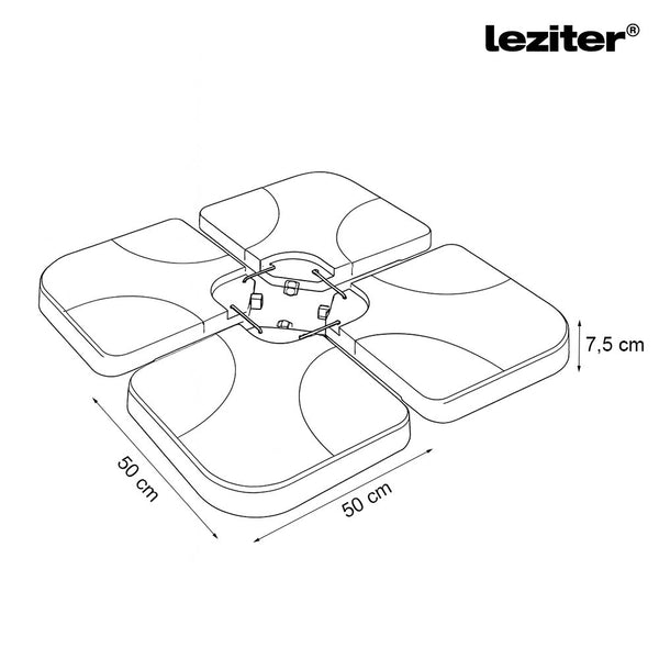 Leziter Baza parasolar 4x15 L