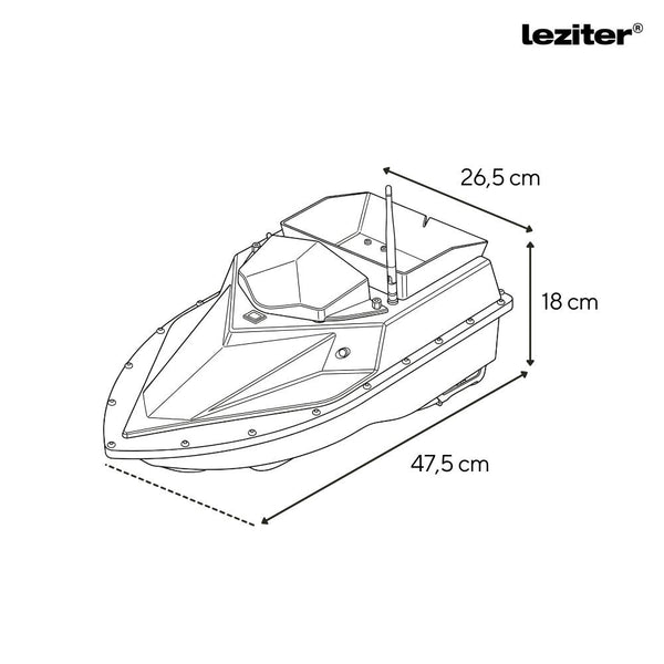 Leziter Z1 GPS hrănire barca cu rucsac negru