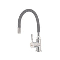Leziter Robinet mixer pentru chiuvetă cu piedestal Corin cu gura de scurgere flexibilă gri