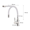 Leziter Robinet mixer pentru chiuvetă pe piedestal Corin cu gura de scurgere flexibilă alb