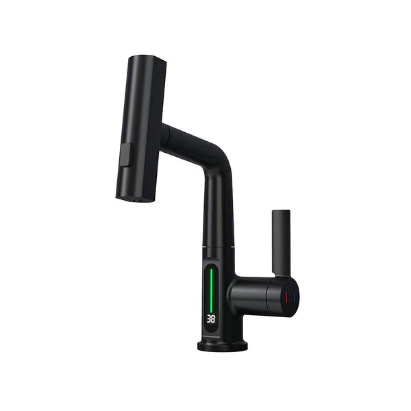 Leziter Robinet mixer multifuncțional pentru chiuvetă Mara cu afișaj digital negru
