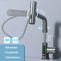 Leziter Robinet mixer pentru chiuveta de bucătărie Mara cu cap multifuncțional cu afișaj digital gri