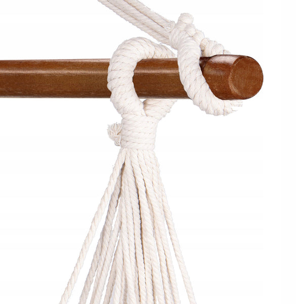 Hamac tip leagan suspendat pentru casa sau gradina HM19, gri deschis cu perne, 130x100cm, 150kg