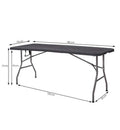 Masa dreptunghiulara pliabila multifunctionala, 1.8 m x 0.75 m x 0.75 m, neagra