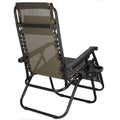Sezlong pliabil cu spatar reglabil, structura metalica, material textilene, 175x67 cm, maro
