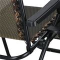 Sezlong pliabil cu spatar reglabil, structura metalica, material textilene, 175x67 cm, maro
