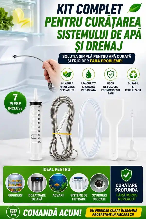 Set Curățare Frigider (include seringă, furtun, perie și accesorii)