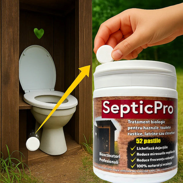 🚚 Bioactivator Buha SepticPro, tratament pastile pentru WC, Hazna, Latrina sau Closet, 52 de pastile, 6-12 luni - Cu Transport Gratuit!