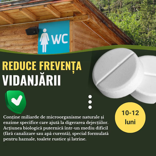 🚚 Bioactivator Buha SepticPro, tratament pastile pentru WC, Hazna, Latrina sau Closet, 52 de pastile, 6-12 luni - Cu Transport Gratuit!