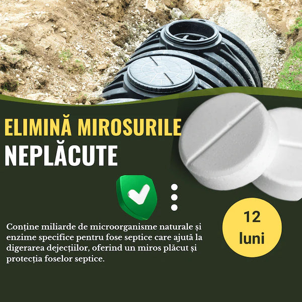 🚚 Pastile pentru fosa septica, bioactivatori cu actiune 12 luni, 52 pastile, fose pana la 3000 litri - Cu Transport Gratuit!